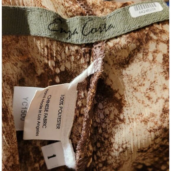 Enza Costa Drawstring snakeskin Polyester Double Pocket Shortie Shorts Size 1/S - Picture 3 of 3